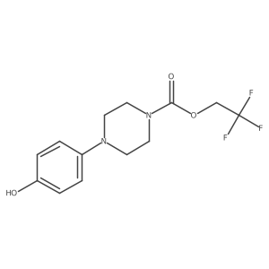 2,2,2-Trifluoroethyl 4-(4-hydroxyphenyl)piperazine-1-carboxylate结构式
