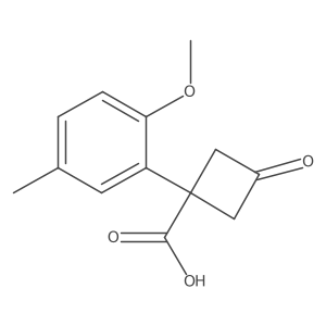 1-(2-Methoxy-5-methylphenyl)-3-oxocyclobutane-1-carboxylic acid结构式