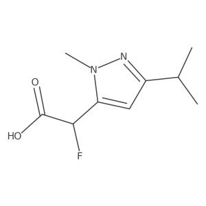 2-Fluoro-2-[1-methyl-3-(propan-2-yl)-1H-pyrazol-5-yl]acetic acid Structure
