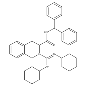 (S,E)-N-Benzhydryl-2-(N,N'-dicyclohexylcarbamimidoyl)-1,2,3,4-tetrahydroisoquinoline-3-carboxamide结构式