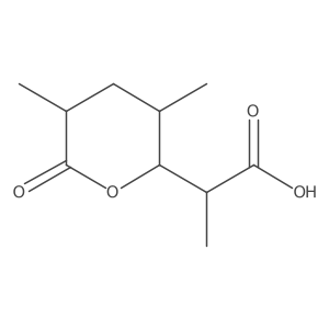 2H-Pyran-2-acetic acid, tetrahydro-I+/-,3,5-trimethyl-6-oxo-, [2R-[2I+/-(S*),3I(2),5I(2)]]-结构式