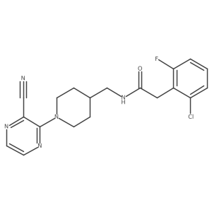 2-(2-chloro-6-fluorophenyl)-N-((1-(3-cyanopyrazin-2-yl)piperidin-4-yl)methyl)acetamide Structure