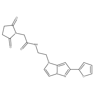 2-(2,5-dioxopyrrolidin-1-yl)-N-(2-(6-(furan-2-yl)-1H-imidazo[1,2-b]pyrazol-1-yl)ethyl)acetamide结构式