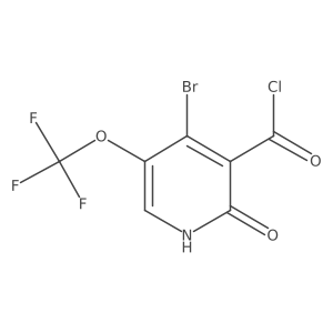 4-Bromo-2-hydroxy-5-(trifluoromethoxy)pyridine-3-carbonyl chloride结构式