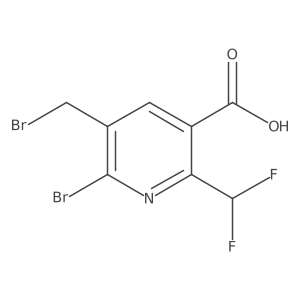 6-Bromo-5-(bromomethyl)-2-(difluoromethyl)nicotinic acid Structure