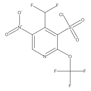 4-(Difluoromethyl)-5-nitro-2-(trifluoromethoxy)pyridine-3-sulfonyl chloride Structure