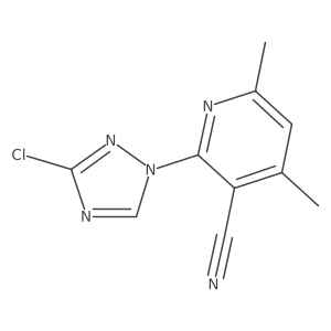 2-(3-chloro-1H-1,2,4-triazol-1-yl)-4,6-dimethylpyridine-3-carbonitrile结构式