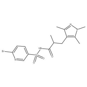 N-[(6-bromopyridin-3-yl)sulfonyl]-2-methyl-3-(1,3,5-trimethyl-1H-pyrazol-4-yl)propanamide结构式