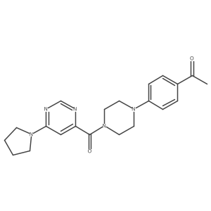 1-(4-(4-(6-(Pyrrolidin-1-yl)pyrimidine-4-carbonyl)piperazin-1-yl)phenyl)ethanone结构式
