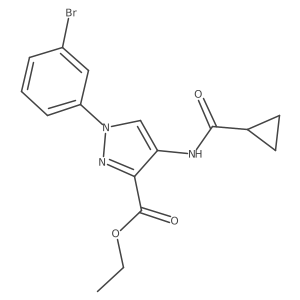 Ethyl 1-(3-bromophenyl)-4-(cyclopropanecarboxamido)-1h-pyrazole-3-carboxylate结构式