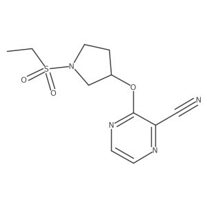 3-((1-(Ethylsulfonyl)pyrrolidin-3-yl)oxy)pyrazine-2-carbonitrile Structure