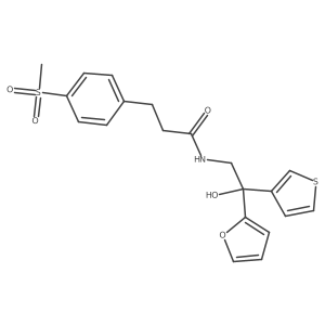 N-(2-(furan-2-yl)-2-hydroxy-2-(thiophen-3-yl)ethyl)-3-(4-(methylsulfonyl)phenyl)propanamide结构式