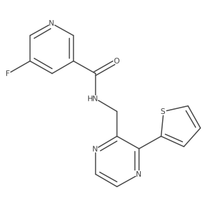 5-fluoro-N-((3-(thiophen-2-yl)pyrazin-2-yl)methyl)nicotinamide Structure