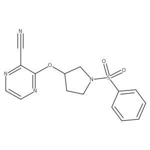 3-((1-(Phenylsulfonyl)pyrrolidin-3-yl)oxy)pyrazine-2-carbonitrile Structure