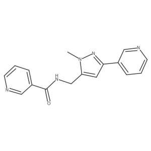 N-((1-methyl-3-(pyridin-3-yl)-1H-pyrazol-5-yl)methyl)nicotinamide结构式