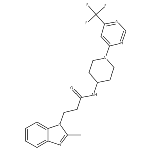 3-(2-methyl-1H-benzo[d]imidazol-1-yl)-N-(1-(6-(trifluoromethyl)pyrimidin-4-yl)piperidin-4-yl)propanamide Structure