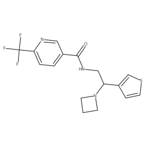 N-(2-(azetidin-1-yl)-2-(thiophen-3-yl)ethyl)-6-(trifluoromethyl)nicotinamide结构式