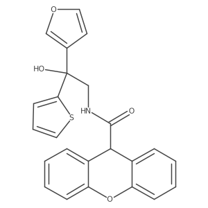 N-(2-(furan-3-yl)-2-hydroxy-2-(thiophen-2-yl)ethyl)-9H-xanthene-9-carboxamide结构式
