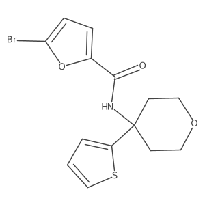 5-bromo-N-(4-(thiophen-2-yl)tetrahydro-2H-pyran-4-yl)furan-2-carboxamide结构式