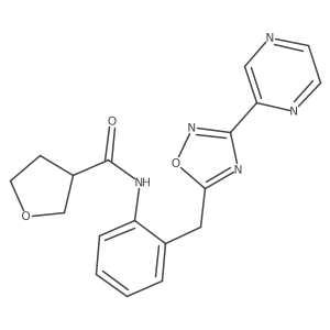 N-(2-((3-(pyrazin-2-yl)-1,2,4-oxadiazol-5-yl)methyl)phenyl)tetrahydrofuran-3-carboxamide Structure