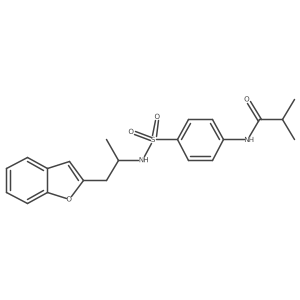 N-(4-(N-(1-(benzofuran-2-yl)propan-2-yl)sulfamoyl)phenyl)isobutyramide结构式