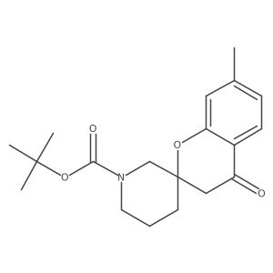 tert-Butyl 7-methyl-4-oxo-3,4-dihydrospiro[1-benzopyran-2,3'-piperidine]-1'-carboxylate结构式