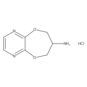 7,8-dihydro-6H-[1,4]dioxepino[2,3-b]pyrazin-7-amine hydrochloride结构式