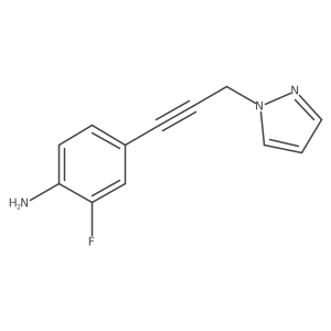 2-fluoro-4-[3-(1H-pyrazol-1-yl)prop-1-yn-1-yl]aniline结构式
