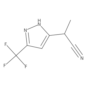 2-[3-(trifluoromethyl)-1H-pyrazol-5-yl]propanenitrile结构式