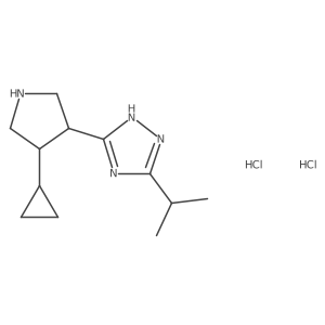 5-[(3S,4S)-4-Cyclopropylpyrrolidin-3-yl]-3-propan-2-yl-1H-1,2,4-triazole;dihydrochloride Structure