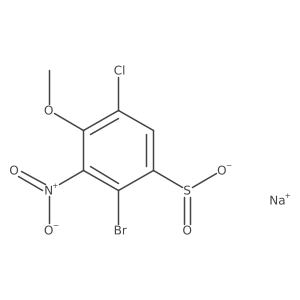 Sodium 2-bromo-5-chloro-4-methoxy-3-nitrobenzene-1-sulfinate结构式