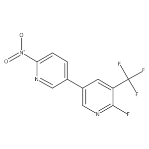 2-Fluoro-5-(6-nitropyridin-3-yl)-3-(trifluoromethyl)pyridine Structure