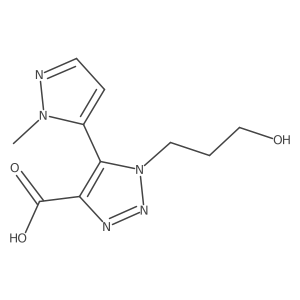 1-(3-hydroxypropyl)-5-(1-methyl-1H-pyrazol-5-yl)-1H-1,2,3-triazole-4-carboxylic acid结构式
