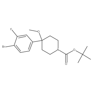 Tert-butyl 4-(4-bromo-3-fluorophenyl)-4-methoxypiperidine-1-carboxylate结构式