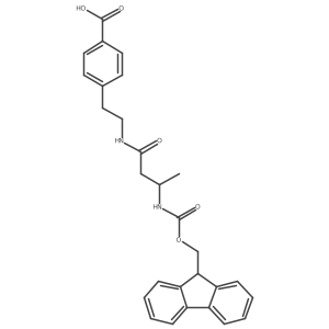 4-{2-[(3S)-3-({[(9H-fluoren-9-yl)methoxy]carbonyl}amino)butanamido]ethyl}benzoic acid结构式