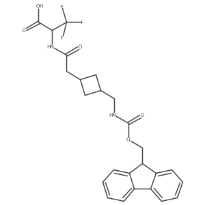 2-(2-{3-[({[(9H-fluoren-9-yl)methoxy]carbonyl}amino)methyl]cyclobutyl}acetamido)-3,3,3-trifluoropropanoic acid结构式