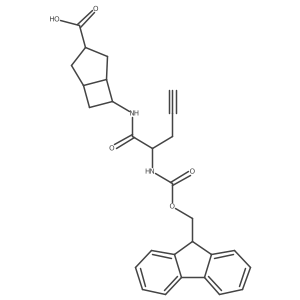 6-[2-({[(9H-fluoren-9-yl)methoxy]carbonyl}amino)pent-4-ynamido]bicyclo[3.2.0]heptane-3-carboxylic acid结构式