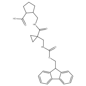 2-[({1-[({[(9H-fluoren-9-yl)methoxy]carbonyl}amino)methyl]cyclopropyl}formamido)methyl]cyclopentane-1-carboxylic acid结构式