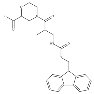 4-[3-({[(9H-fluoren-9-yl)methoxy]carbonyl}amino)-2-methylpropanoyl]morpholine-2-carboxylic acid Structure