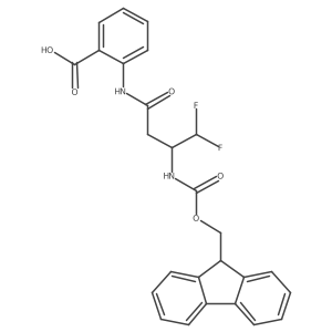 2-[3-({[(9H-fluoren-9-yl)methoxy]carbonyl}amino)-4,4-difluorobutanamido]benzoic acid结构式