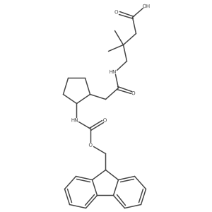 4-{2-[2-({[(9H-fluoren-9-yl)methoxy]carbonyl}amino)cyclopentyl]acetamido}-3,3-dimethylbutanoic acid Structure