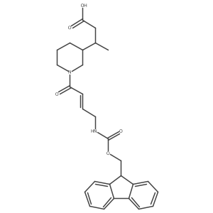 3-{1-[4-({[(9H-fluoren-9-yl)methoxy]carbonyl}amino)but-2-enoyl]piperidin-3-yl}butanoic acid Structure