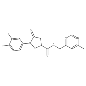 1-(3,4-dimethylphenyl)-N-[(6-methylpyrimidin-4-yl)methyl]-5-oxopyrrolidine-3-carboxamide Structure