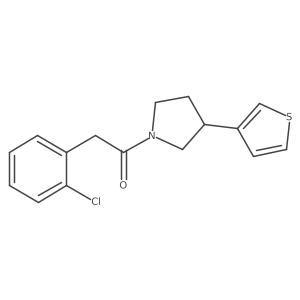 2-(2-Chlorophenyl)-1-(3-(thiophen-3-yl)pyrrolidin-1-yl)ethan-1-one Structure