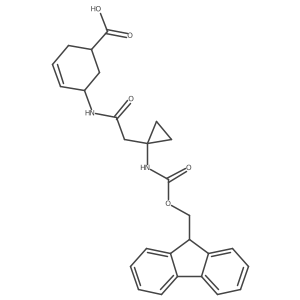rac-(1R,5S)-5-{2-[1-({[(9H-fluoren-9-yl)methoxy]carbonyl}amino)cyclopropyl]acetamido}cyclohex-3-ene-1-carboxylic acid Structure
