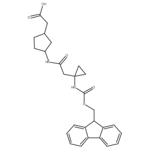 rac-2-[(1R,3S)-3-{2-[1-({[(9H-fluoren-9-yl)methoxy]carbonyl}amino)cyclopropyl]acetamido}cyclopentyl]acetic acid结构式