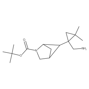 tert-butyl (1S,4R)-5-[1-(aminomethyl)-2,2-dimethylcyclopropyl]-2-azabicyclo[2.1.1]hexane-2-carboxylate结构式