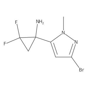 1-(3-bromo-1-methyl-1H-pyrazol-5-yl)-2,2-difluorocyclopropan-1-amine Structure