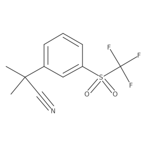 2-Methyl-2-(3-trifluoromethanesulfonylphenyl)propanenitrile结构式