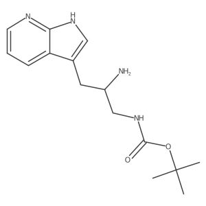 tert-butyl N-(2-amino-3-{1H-pyrrolo[2,3-b]pyridin-3-yl}propyl)carbamate结构式